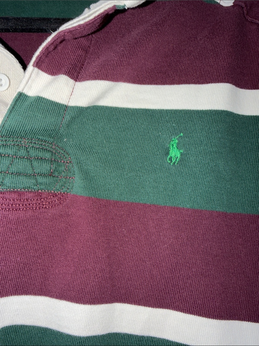 Polo by Ralph Lauren Forest Green Sweatshirt with White Trim - Picture 3 of 6